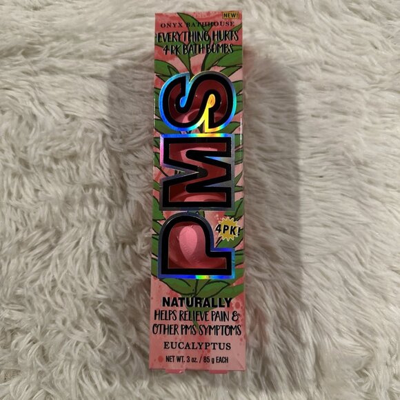 Onyx Bathhouse PMS Infused Eucalyptus 4 Bath Bombs Set *NEW Limited Time Product - Picture 1 of 9